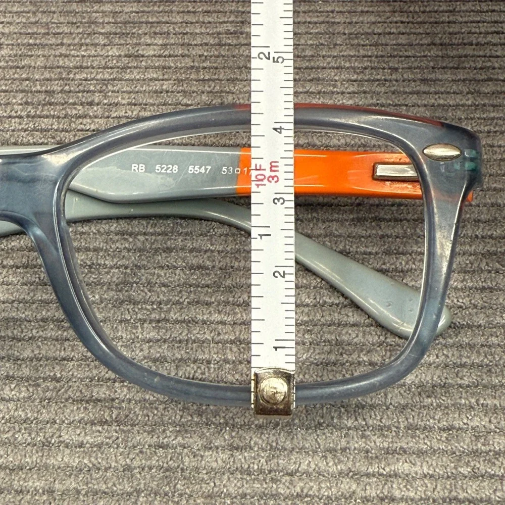 Ray-Ban‎ RB 5228 5547 Blue Orange Rectangular Y2K Eyeglasses Frames 53-17 140